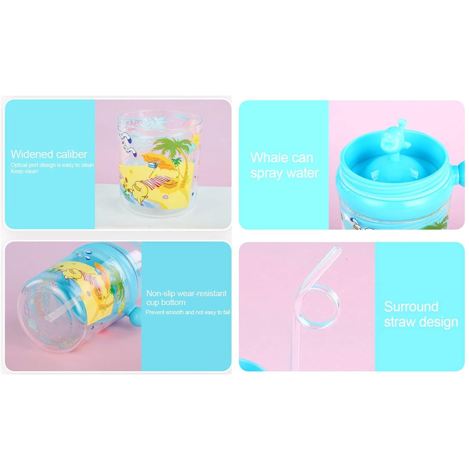 8419 Baby Drinking Cup with Straw and Lid Water Whale Spray Fountain Sippy Cup Bottles Childrens Pot, Toddler Tumbler Mug Spill Proof,Birthday Party Gift Drinking Cup (1 Pc) 8419 Baby Drinking Cup with Straw and Lid Water Whale Spray Fountain Sippy Cup Bottles Childrens Pot, Toddler Tumbler Mug Spill Proof,Birthday Party Gift Drinking Cup (1 Pc)
